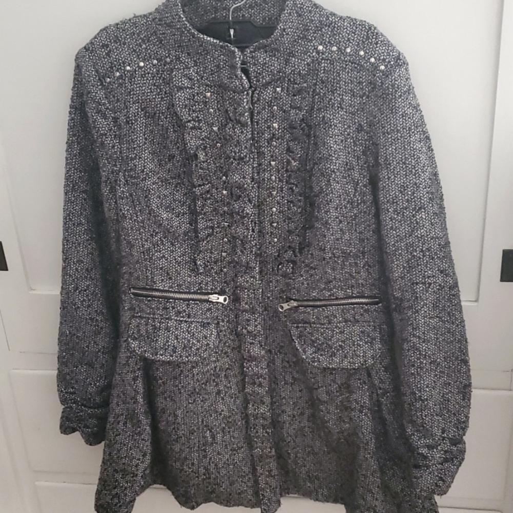 Speak 2 Me Tweed Coat